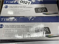 TIMEX DUAL ALARM CLOCK 2 PK RETAIL $40