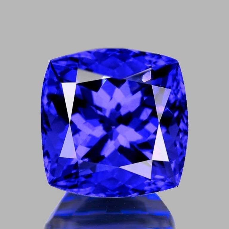 Natural Cushion Purple Blue Tanzanite [Flawless-VV