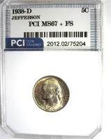 1938-D Jefferson Nickel MS67+ FS LISTS $1150