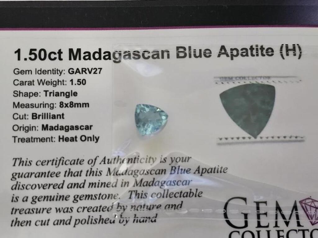 1.50ct Madagascan Blue Apatite