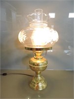 ELECTRIC BRASS OIL LAMP STYLE TABLE LAMP