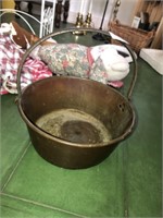 Vintage Copper Pan W/ BNail (13.5" Dia x 6" Deep)
