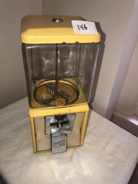 Vintage Gum Ball Machine (15"T ~ No Key)