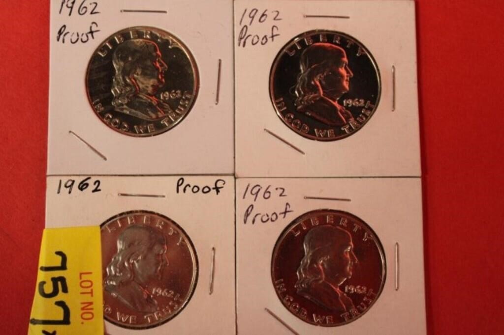 4pc 1962 Franklin Half Dollar Proofs