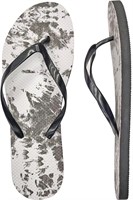 Flip Flop Sandals for Woman 9-10 Black W/Print