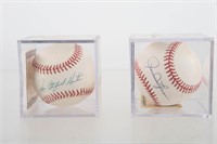 2 Athletics' Autographed Baseballs w/ C.O.A.s