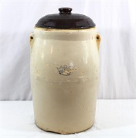 Vtg. 5-Gallon Stoneware Churn W/King's Crown