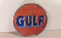 Gulf Oil Metal Sign 12"D