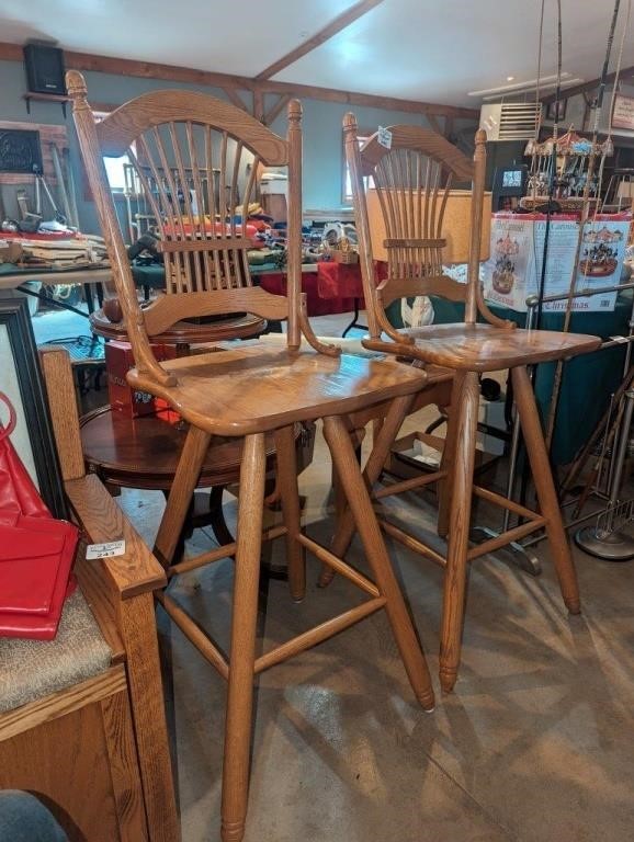 Wooden High back bar Stool