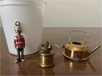 Brass miniatures and enamel guard charm