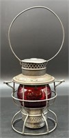 Antique Adams Adlake Red Globe RR Lantern