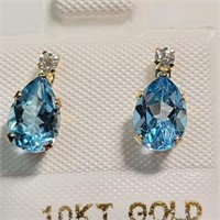 10K YELLOW GOLD BLUE TOPAZ(1.5CT)