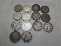 14 Assort. Silver Half Dollar Commemorative Coins
