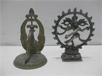 Two Brass Statues Tallest 6"