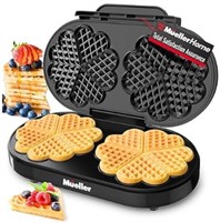 Mueller Double Heart Waffle Maker, Makes 10 Mini