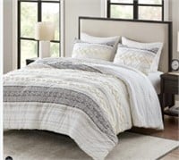 Full/queen  Farmhouse Bedding Comforter Set, Ivory