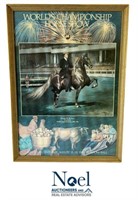 Framed 1991 World Championship Horse Show Poster,