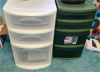 (2) Plastic Storage Bins, 3 Drawer, 4 Drawer