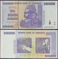 RARE 2008 10 TRILLION Dollar Zimbabwe Note