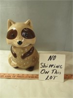 Hand Painted Ceramic Raccoon Cookie Jar