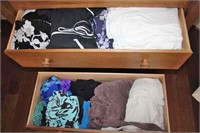 Assorted Clothing Contents of Two Drawers