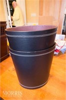 2 Leather waste cans