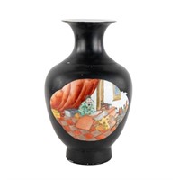 Qing Dynasty YongZheng Black Matte Vase