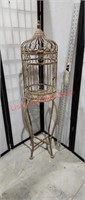 Decorative  metal bird cage and stand