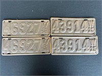 1915 & 1916 Matching Pairs of WI License Plates