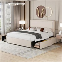 Full, Upholstered Storage Bed Frame
