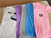 Pink tops. 1 XS. And 4 mediums