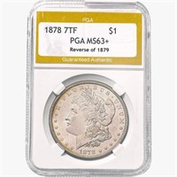 1878 Morgan Silver Dollar PGA MS63+ REV 79