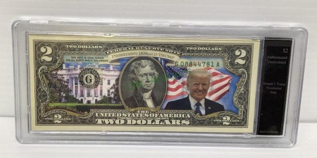 Donald Trump presidential note 2 dollar