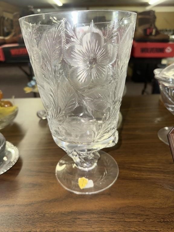 Tiffin cut glass vase