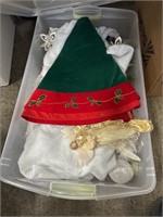 Plastic Tote with Christmas Decor