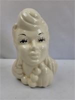 Cream colored head vase