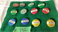 Vintage I.U of O.E. Local 649A Buttons