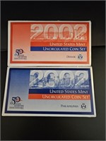 2002  US Mint Uncirculated coin sets, D & P