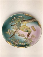 Vintage Coralene Glass Beaded Decorative Plate