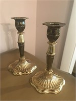 Pair of Gold Toned Candlesticks