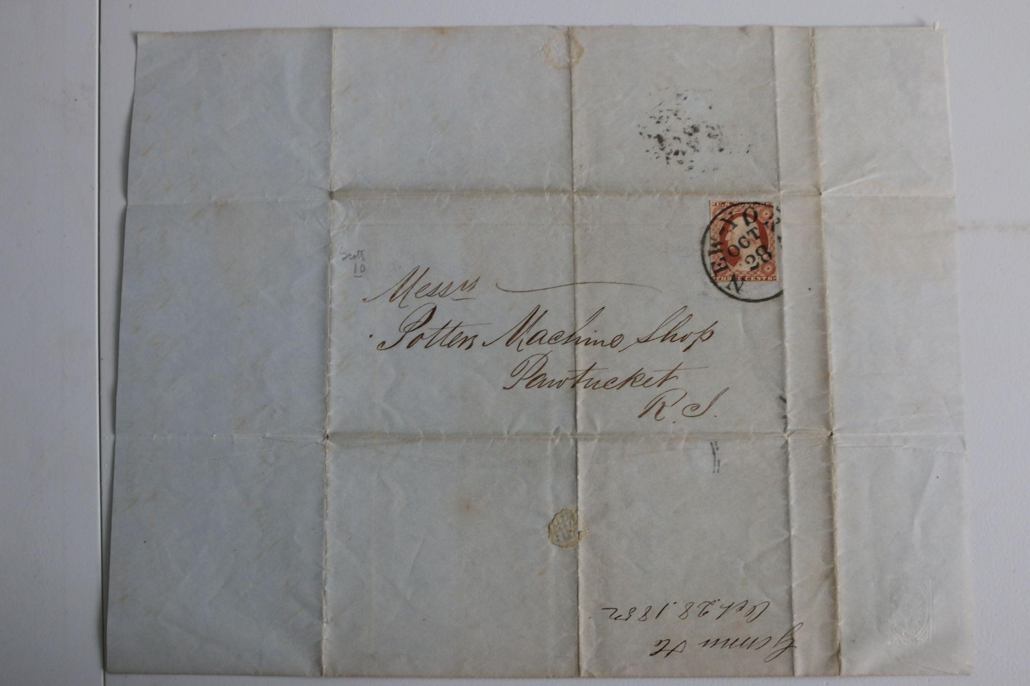 1852 Folded Envelope/ Letter