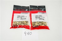 200CNT/2BAGS OF WINCHESTER 9MM LUGER UNPRIMED BRAS