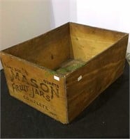 Antique mason fruit jar box, wooden box with