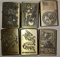 112 - LOT OF 6 ZIPPO LIGHTERS (C46)