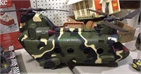 Toy helicopter, plastic toy helicopter, military