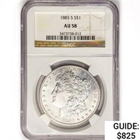 1885-S Morgan Silver Dollar NGC AU58