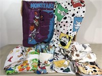 Vtg Sheets Pillowcases Space Jam Dolmations Mickey