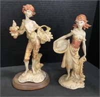 Capodimonte Pair Figures, Boy And Girl,