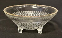 Clear Glass Trinket Bowl with Gold Rim