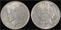 (2) 1922 PEACE DOLLARS AU